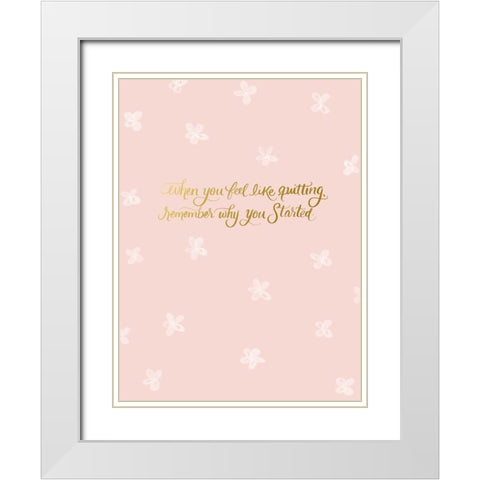 Started White Modern Wood Framed Art Print with Double Matting by Batista, Dee