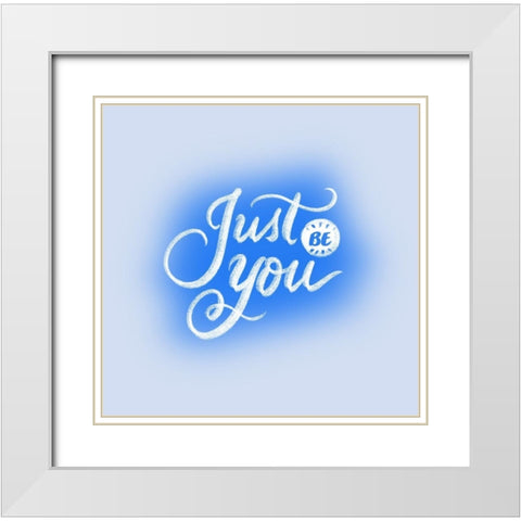 Just You White Modern Wood Framed Art Print with Double Matting by Batista, Dee