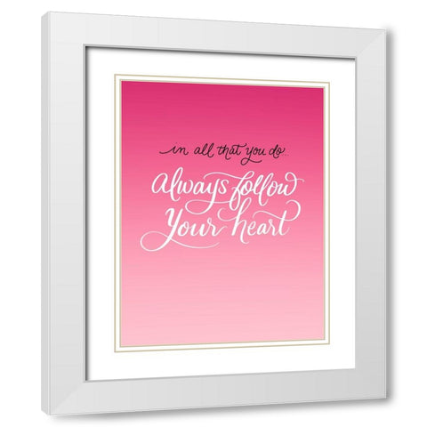 Heart White Modern Wood Framed Art Print with Double Matting by Batista, Dee