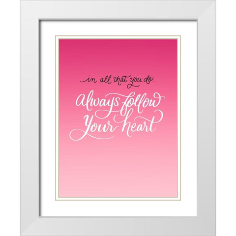 Heart White Modern Wood Framed Art Print with Double Matting by Batista, Dee