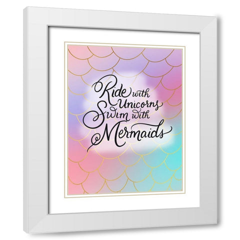 Ride White Modern Wood Framed Art Print with Double Matting by Batista, Dee