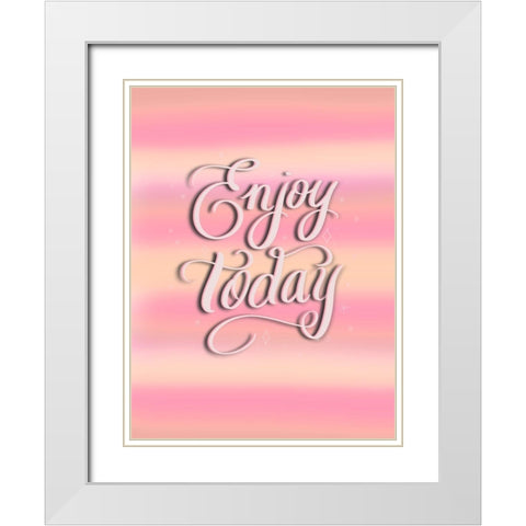 Enjoy White Modern Wood Framed Art Print with Double Matting by Batista, Dee