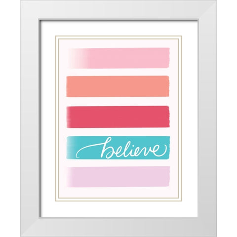 Believe White Modern Wood Framed Art Print with Double Matting by Batista, Dee
