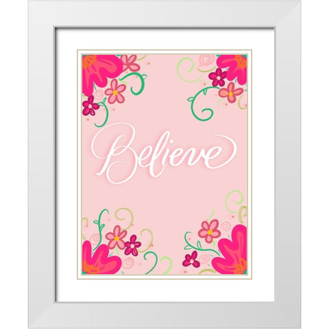Believe White Modern Wood Framed Art Print with Double Matting by Batista, Dee