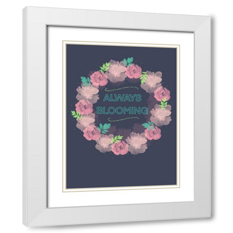 Blooming White Modern Wood Framed Art Print with Double Matting by Batista, Dee