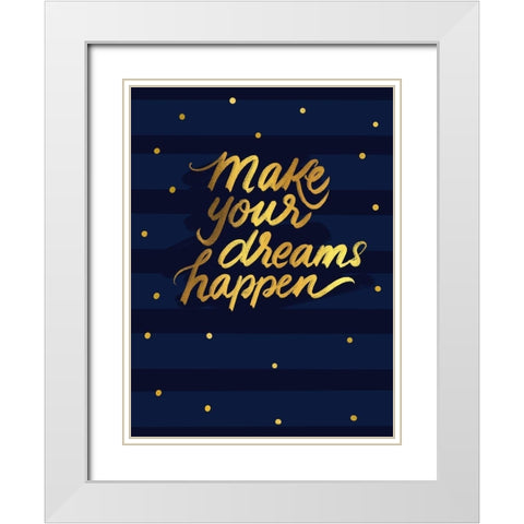 Happen White Modern Wood Framed Art Print with Double Matting by Batista, Dee