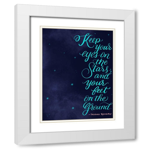 Keep White Modern Wood Framed Art Print with Double Matting by Batista, Dee