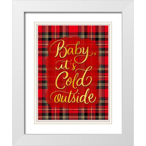 Its Cold White Modern Wood Framed Art Print with Double Matting by Batista, Dee