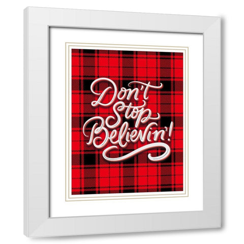 Believin White Modern Wood Framed Art Print with Double Matting by Batista, Dee