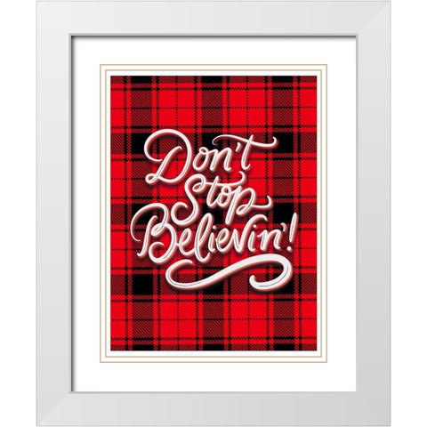 Believin White Modern Wood Framed Art Print with Double Matting by Batista, Dee