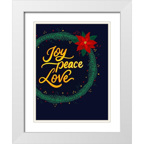 Joy Peace White Modern Wood Framed Art Print with Double Matting by Batista, Dee