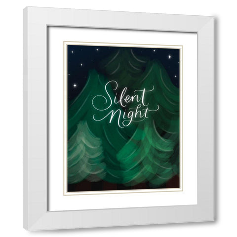 Silent Night White Modern Wood Framed Art Print with Double Matting by Batista, Dee