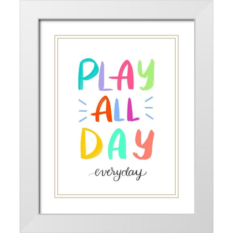 Play White Modern Wood Framed Art Print with Double Matting by Batista, Dee