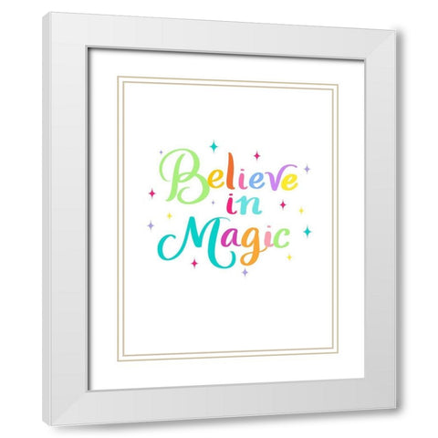 Believe White Modern Wood Framed Art Print with Double Matting by Batista, Dee