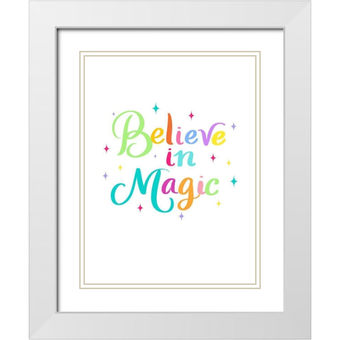 Believe White Modern Wood Framed Art Print with Double Matting by Batista, Dee