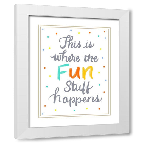Fun White Modern Wood Framed Art Print with Double Matting by Batista, Dee