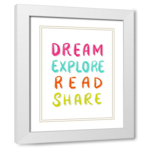 Dream Big White Modern Wood Framed Art Print with Double Matting by Batista, Dee