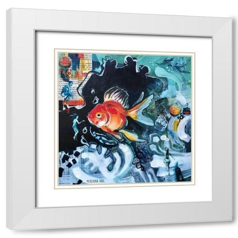 Swimmers White Modern Wood Framed Art Print with Double Matting by Ihde, McKenna