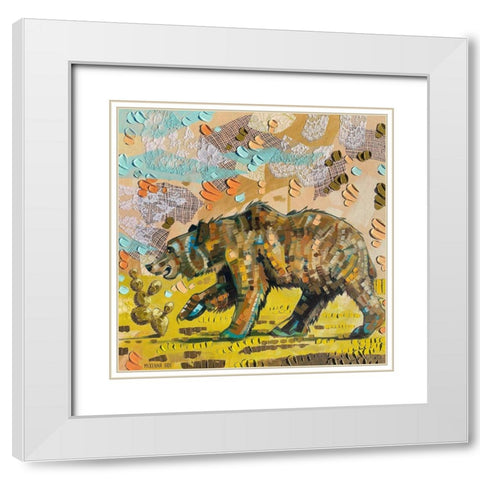 Poke the Bear White Modern Wood Framed Art Print with Double Matting by Ihde, McKenna