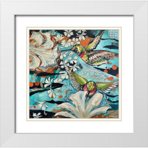 Nuance Birds White Modern Wood Framed Art Print with Double Matting by Ihde, McKenna