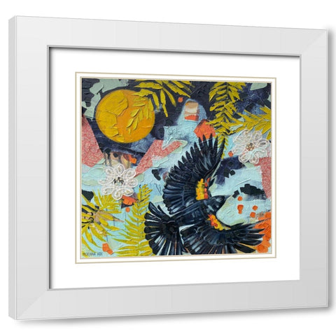 Red Winged Blackbird White Modern Wood Framed Art Print with Double Matting by Ihde, McKenna