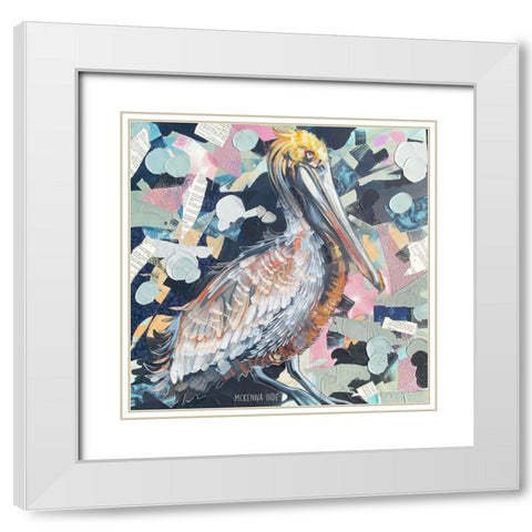 Pelican White Modern Wood Framed Art Print with Double Matting by Ihde, McKenna