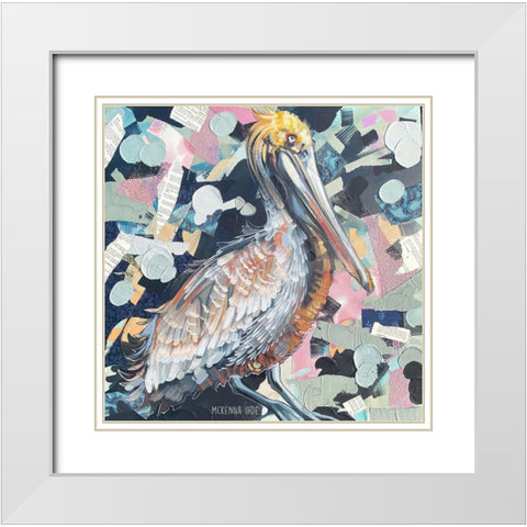 Pelican White Modern Wood Framed Art Print with Double Matting by Ihde, McKenna