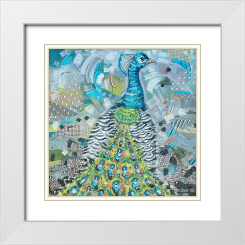 Pride of the Peacock White Modern Wood Framed Art Print with Double Matting by Ihde, McKenna