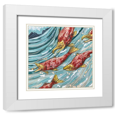 Lets Go to the River White Modern Wood Framed Art Print with Double Matting by Ihde, McKenna