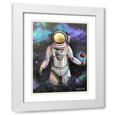 Moonman II White Modern Wood Framed Art Print with Double Matting by Ihde, McKenna