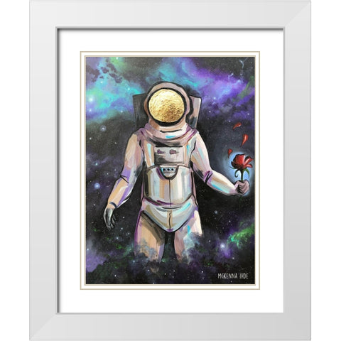 Moonman II White Modern Wood Framed Art Print with Double Matting by Ihde, McKenna