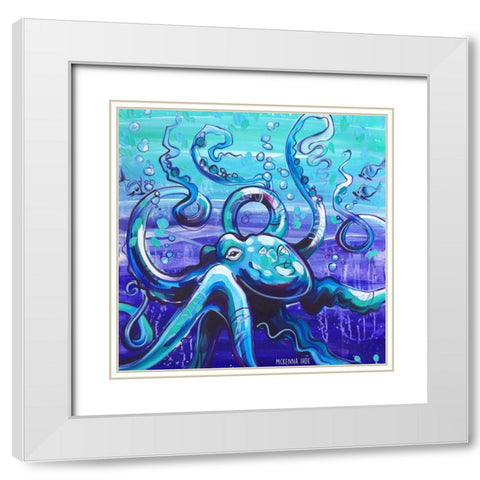 Octo II White Modern Wood Framed Art Print with Double Matting by Ihde, McKenna