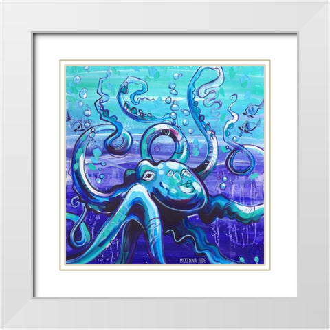 Octo II White Modern Wood Framed Art Print with Double Matting by Ihde, McKenna
