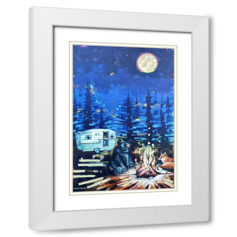Critter Conference White Modern Wood Framed Art Print with Double Matting by Ihde, McKenna
