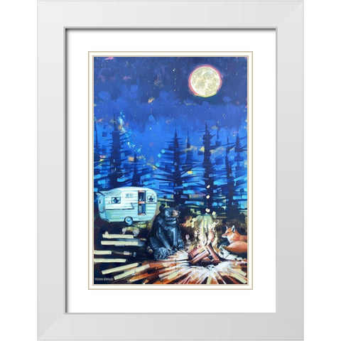 Critter Conference White Modern Wood Framed Art Print with Double Matting by Ihde, McKenna