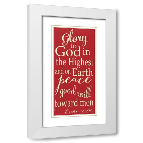 Glory to God White Modern Wood Framed Art Print with Double Matting by Words for the Soul