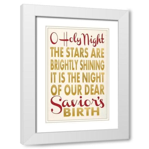 O Holy Night White Modern Wood Framed Art Print with Double Matting by Words for the Soul