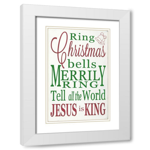 Jesus is King White Modern Wood Framed Art Print with Double Matting by Words for the Soul