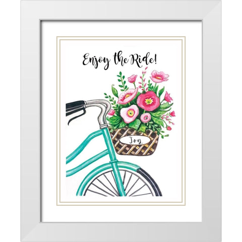 Enjoy the Ride White Modern Wood Framed Art Print with Double Matting by Tyndall, Elizabeth