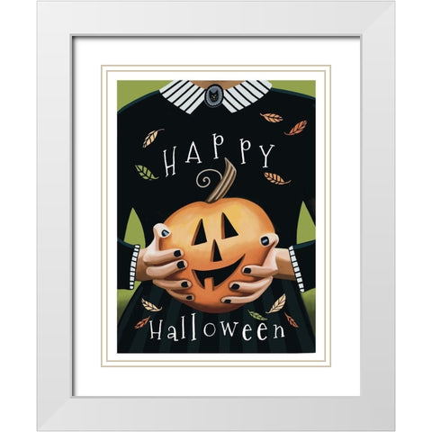 Halloween Witch White Modern Wood Framed Art Print with Double Matting by Tyndall, Elizabeth