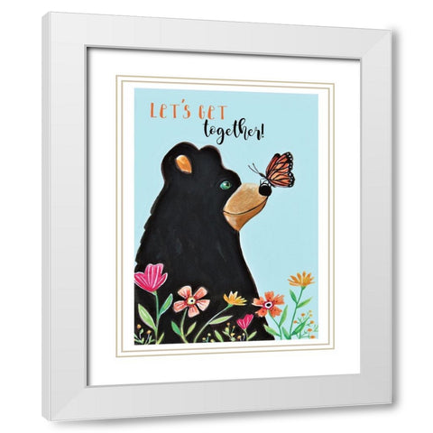 Lets Get Together White Modern Wood Framed Art Print with Double Matting by Tyndall, Elizabeth