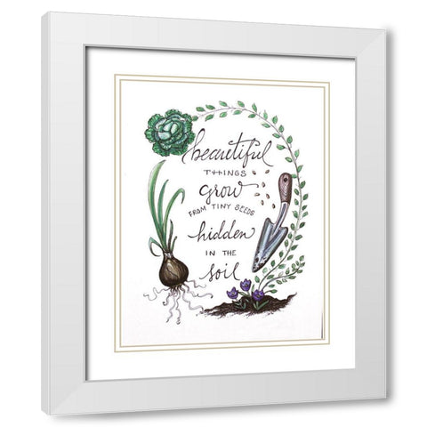 Beautiful Things Grow White Modern Wood Framed Art Print with Double Matting by Tyndall, Elizabeth