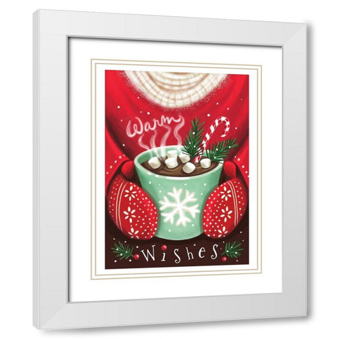 Warm Wishes White Modern Wood Framed Art Print with Double Matting by Tyndall, Elizabeth