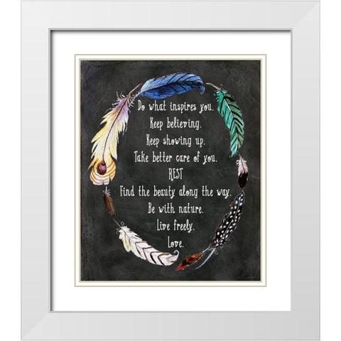 Do What Inspires You White Modern Wood Framed Art Print with Double Matting by Tyndall, Elizabeth