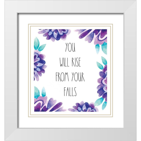 You Will Rise White Modern Wood Framed Art Print with Double Matting by Tyndall, Elizabeth