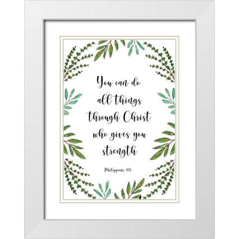 You Can Do All Things White Modern Wood Framed Art Print with Double Matting by Tyndall, Elizabeth