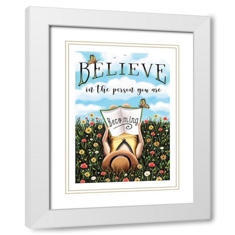 Believe White Modern Wood Framed Art Print with Double Matting by Tyndall, Elizabeth