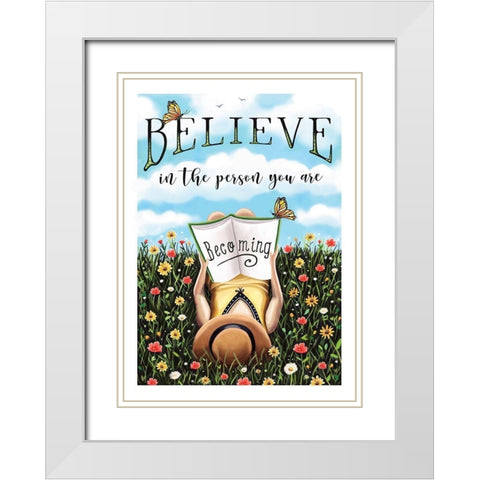 Believe White Modern Wood Framed Art Print with Double Matting by Tyndall, Elizabeth