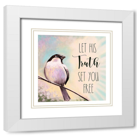 Let His Truth White Modern Wood Framed Art Print with Double Matting by Tyndall, Elizabeth