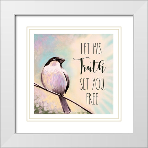 Let His Truth White Modern Wood Framed Art Print with Double Matting by Tyndall, Elizabeth